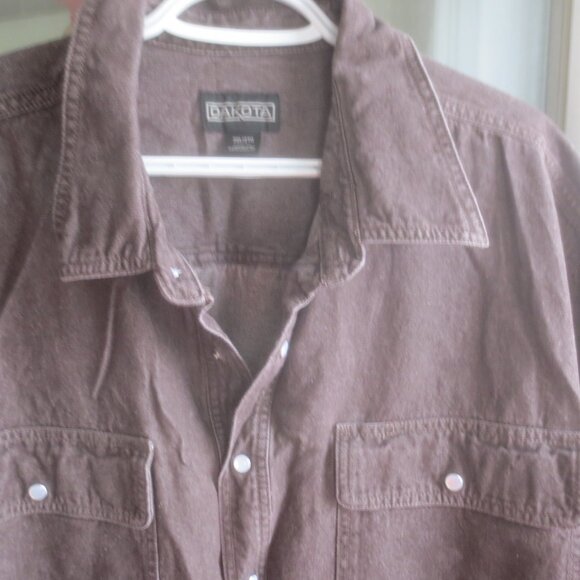 Dakota Heavy Duty Cotton Long Sleeve Snap Button Work Shirt - Size 2XL. - Picture 2 of 10